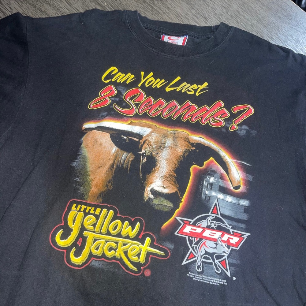Vintage Cadre Athletic Mens XL Black PBR Little Yellow Jacket 2004 Graphic Tee